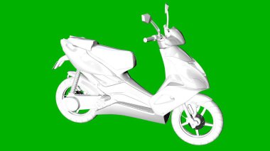 bir motor yeşil bir arka plan üzerinde beyaz 3d render izole