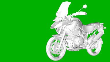 bir motor yeşil bir arka plan üzerinde beyaz 3d render izole
