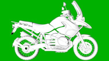 bir motor yeşil bir arka plan üzerinde beyaz 3d render izole