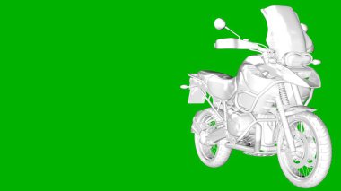 bir motor yeşil bir arka plan üzerinde beyaz 3d render izole