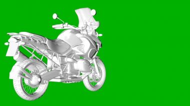 bir motor yeşil bir arka plan üzerinde beyaz 3d render izole