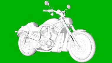 bir motor yeşil bir arka plan üzerinde beyaz 3d render izole