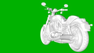 bir motor yeşil bir arka plan üzerinde beyaz 3d render izole