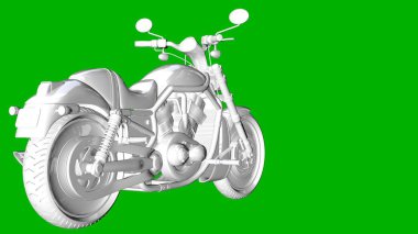 bir motor yeşil bir arka plan üzerinde beyaz 3d render izole