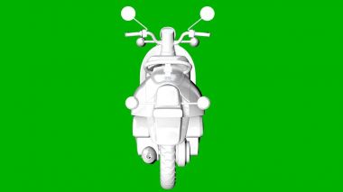 bir motor yeşil bir arka plan üzerinde beyaz 3d render izole