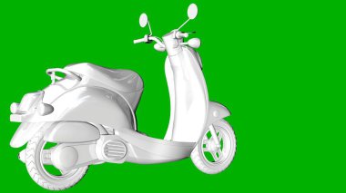 bir motor yeşil bir arka plan üzerinde beyaz 3d render izole