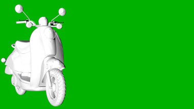 bir motor yeşil bir arka plan üzerinde beyaz 3d render izole