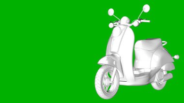 bir motor yeşil bir arka plan üzerinde beyaz 3d render izole