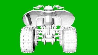 bir motor yeşil bir arka plan üzerinde beyaz 3d render izole