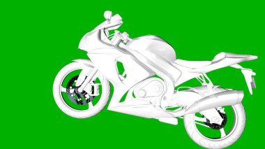 bir motor yeşil bir arka plan üzerinde beyaz 3d render izole