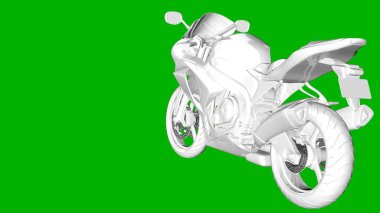 bir motor yeşil bir arka plan üzerinde beyaz 3d render izole