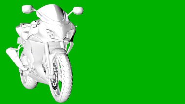 bir motor yeşil bir arka plan üzerinde beyaz 3d render izole