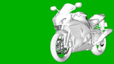 bir motor yeşil bir arka plan üzerinde beyaz 3d render izole