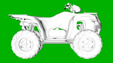 bir motor yeşil bir arka plan üzerinde beyaz 3d render izole