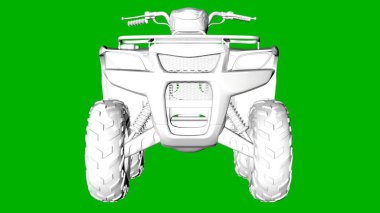 bir motor yeşil bir arka plan üzerinde beyaz 3d render izole