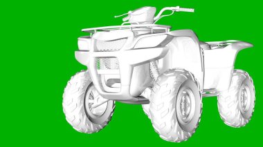 bir motor yeşil bir arka plan üzerinde beyaz 3d render izole