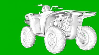 bir motor yeşil bir arka plan üzerinde beyaz 3d render izole