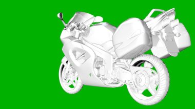 bir motor yeşil bir arka plan üzerinde beyaz 3d render izole