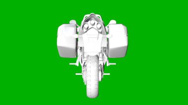 bir motor yeşil bir arka plan üzerinde beyaz 3d render izole