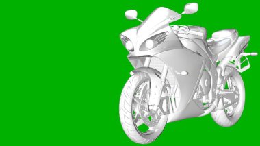 bir motor yeşil bir arka plan üzerinde beyaz 3d render izole