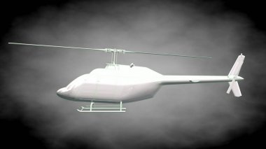 yansıtıcı bir helikopter 3D rendering yeşil Seviyelendirilmiş lin ile