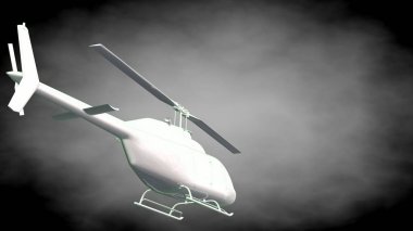 yansıtıcı bir helikopter 3D rendering yeşil Seviyelendirilmiş lin ile