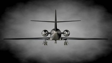 karanlık bir backgrou metalik bir yansıtıcı uçakta 3D render