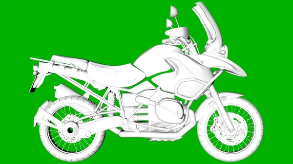 bir motor yeşil bir arka plan üzerinde beyaz 3d render izole