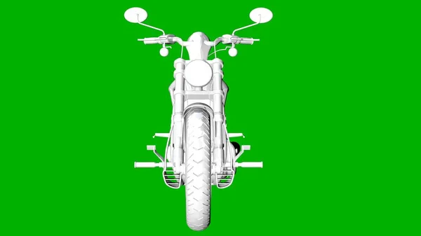 孤立的电机在绿色背景上的白色 3d 渲染 — 图库照片