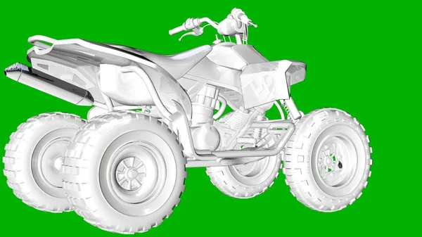 bir motor yeşil bir arka plan üzerinde beyaz 3d render izole