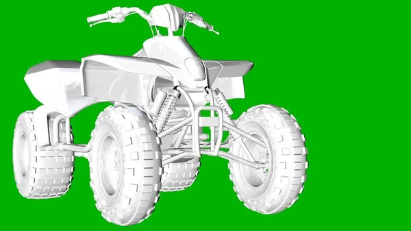 Renderização 3d branco isolado de um motor sobre um fundo verde — Fotografia de Stock