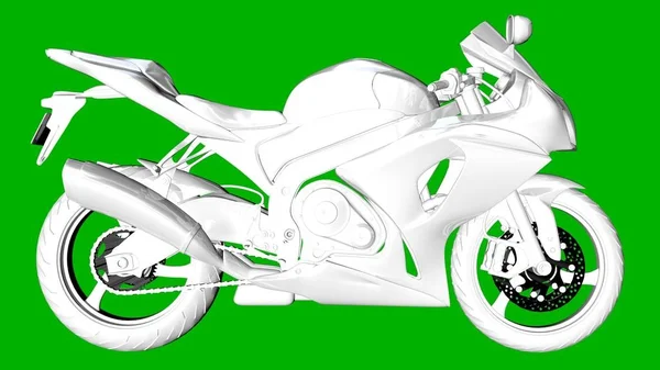 bir motor yeşil bir arka plan üzerinde beyaz 3d render izole