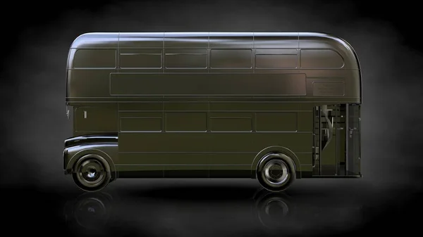 Rendering 3d di un camion metallico riflettente su uno sfondo scuro — Foto Stock