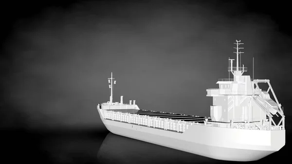 暗い背景に白の反射の船の 3 d レンダリング — ストック写真