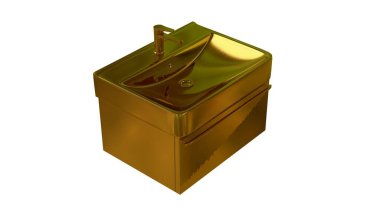 beyaz izole bir altın harcamak 3D render