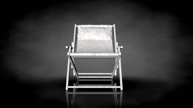 siyah bir arka plan üzerinde beyaz bir sandalyenin 3D render