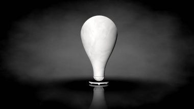 siyah bir arka plan üzerinde beyaz bir sandalyenin 3D render