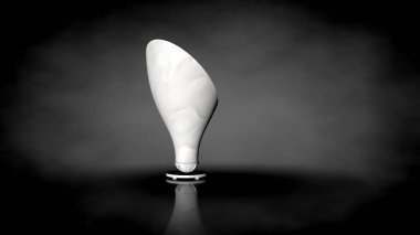 siyah bir arka plan üzerinde beyaz bir sandalyenin 3D render