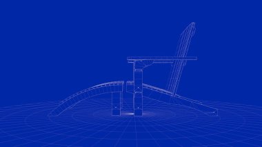 bir anahat sandalye nesnesinin 3B oluşturma