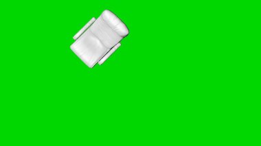 Beyaz sandalye üzerinde yeşil üstten görünüm izole bir 3D render