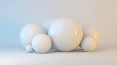 bir arka plan üzerinde beyaz top 3D render