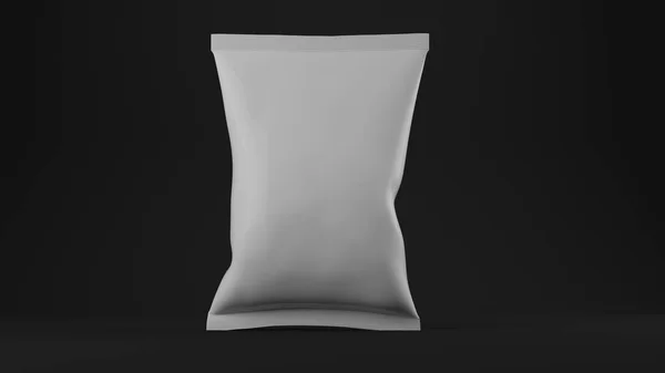 siyah beyaz cips poşeti 3D render