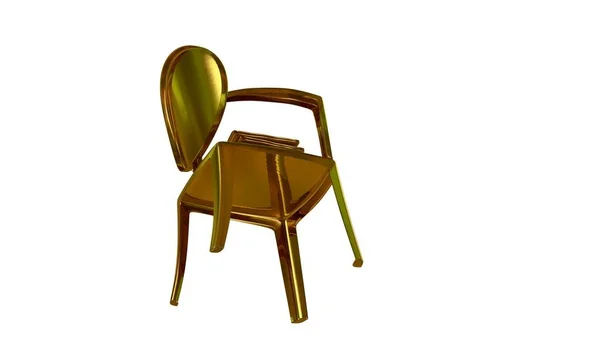 3d rendering of a golden chair isolated on white — Stock Photo, Image