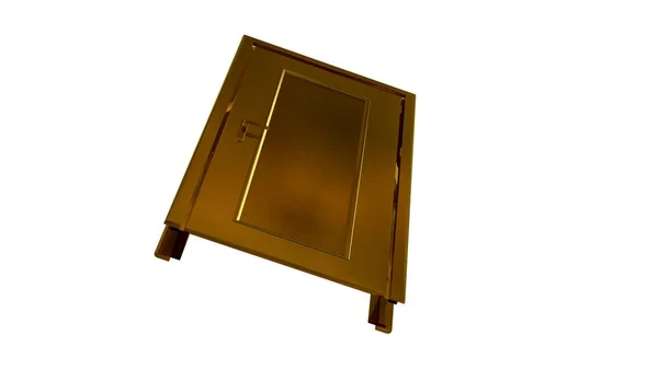 Representación 3d de una puerta dorada aislada en blanco —  Fotos de Stock