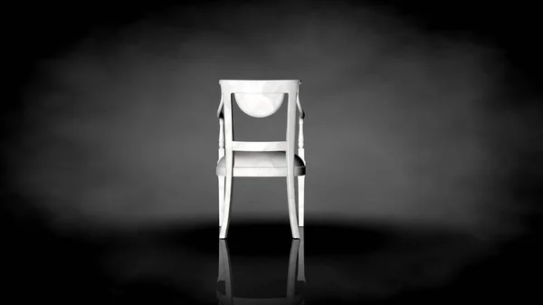 黒い背景に白い椅子の 3 d レンダリング — ストック写真