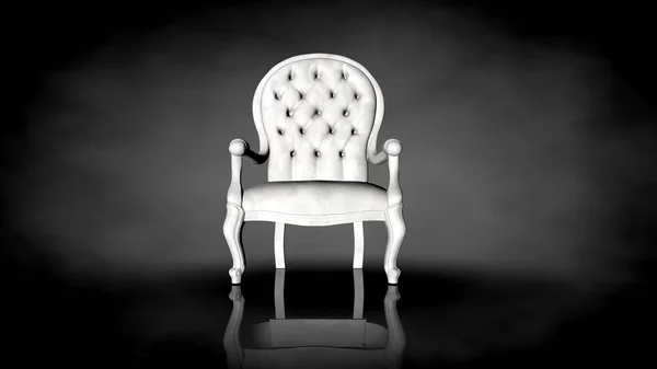 Renderowania 3D krzesła biały na czarnym tle — Zdjęcie stockowe