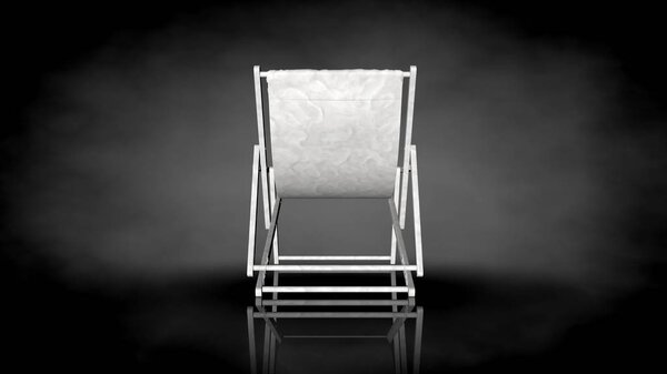 3d rendering of a white chair on a black background