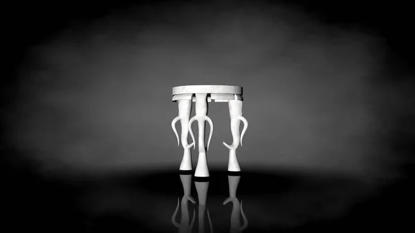 3D рендеринг белого стула на черном фоне — стоковое фото