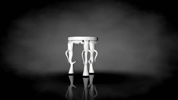 Renderowania 3D krzesła biały na czarnym tle — Zdjęcie stockowe