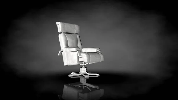 3d rendering of a white chair on a black background — Stock Photo, Image